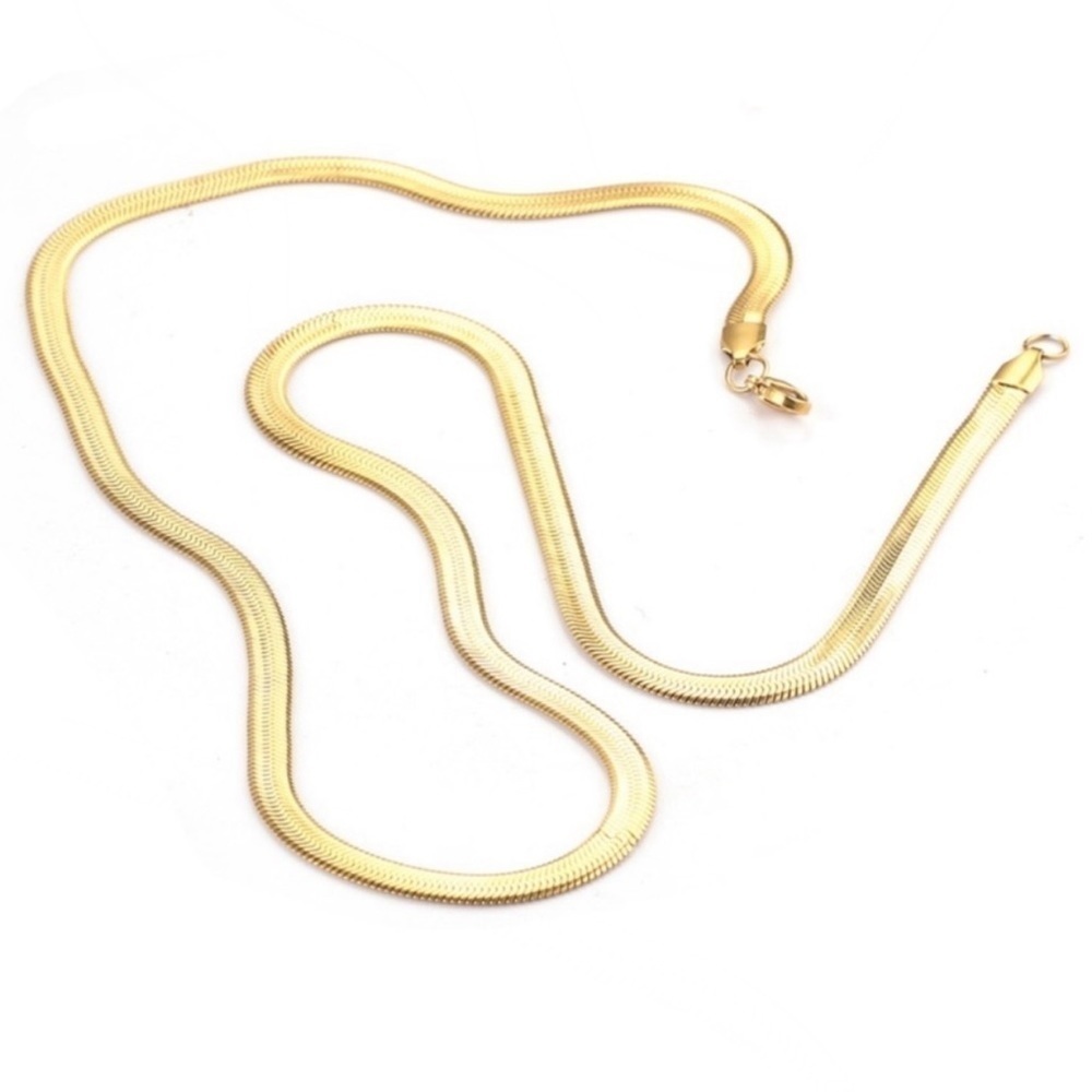 Gold Retro Rope Snake Choker Necklace NEW - Picture 2 of 5